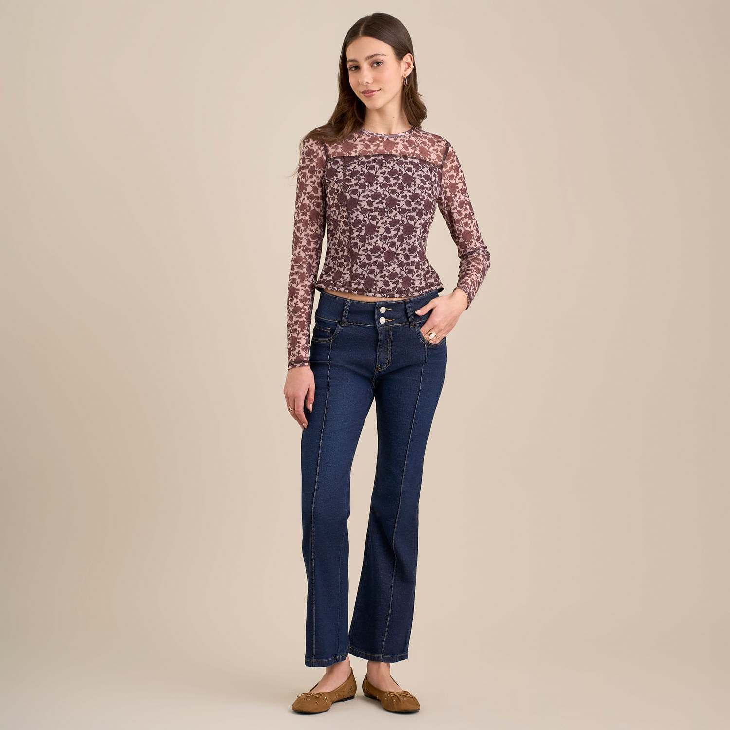Jean Mujer Navy Amc Flare