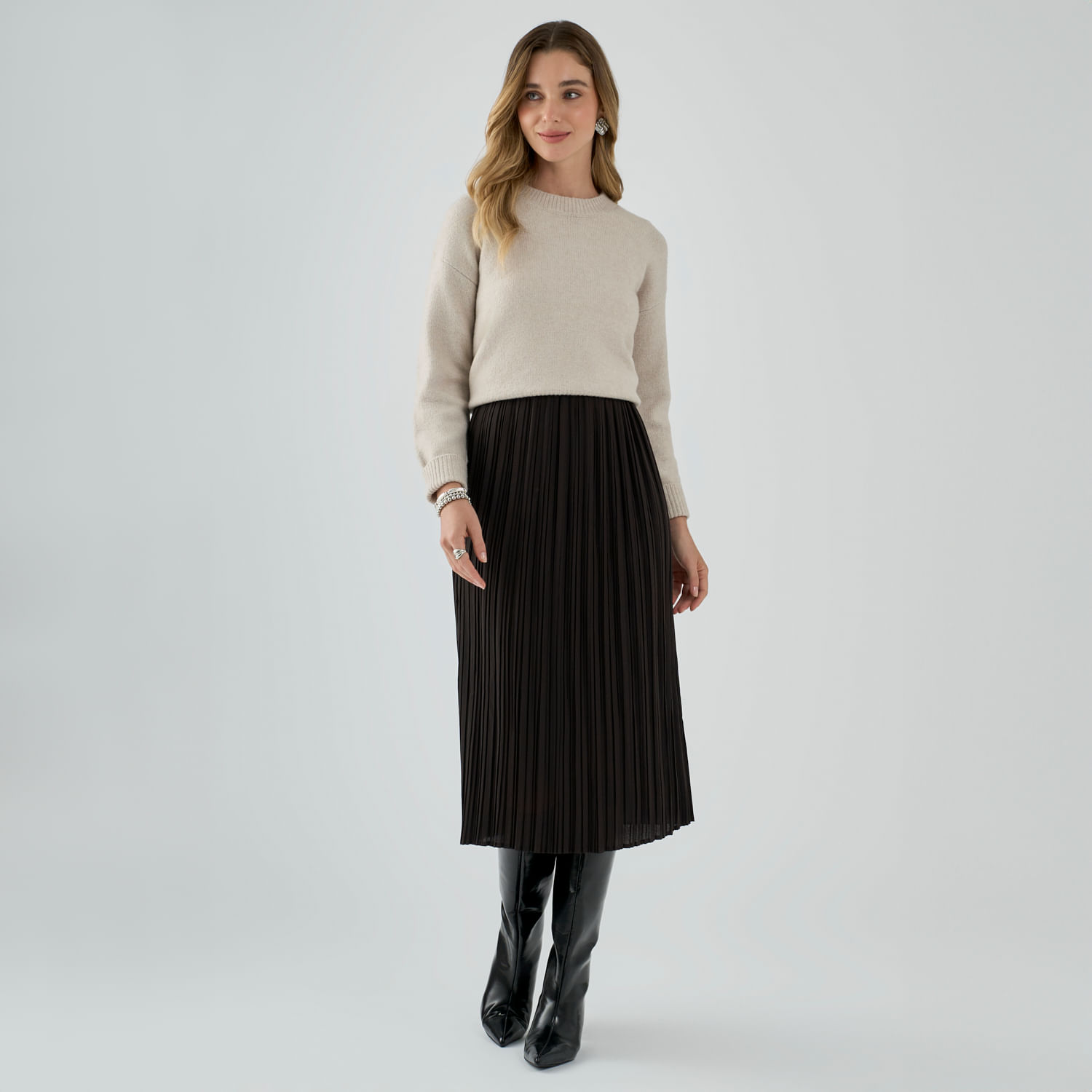 Falda Mujer Plisada Malabar