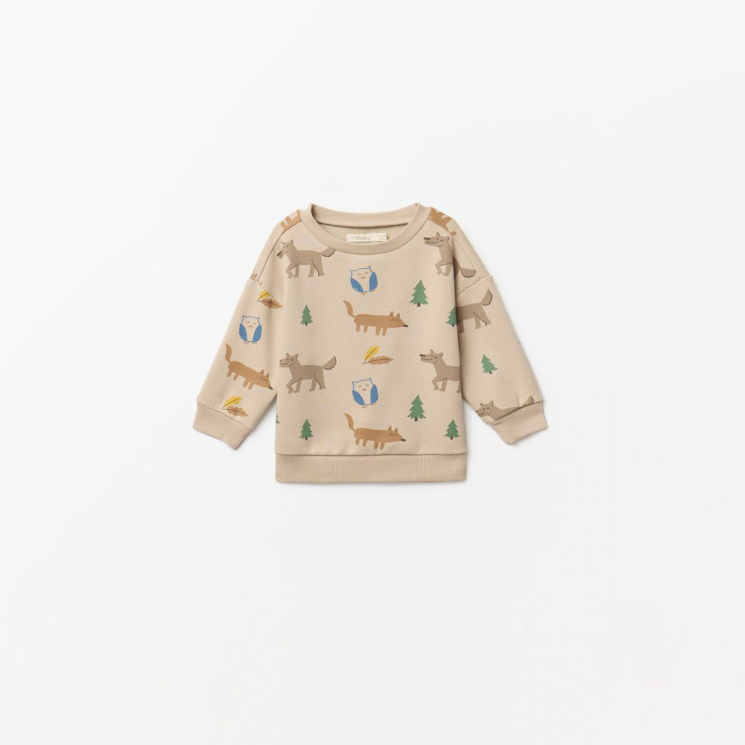 Polera Bebé Niño Sfera Estampada Animales Beige