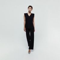 Chompa Mujer Sfera Pantalón Largo Ancho Conjunto Negro