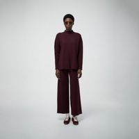 Chompa Mujer Sfera Pantalón Largo Ancho Conjunto Burdeo