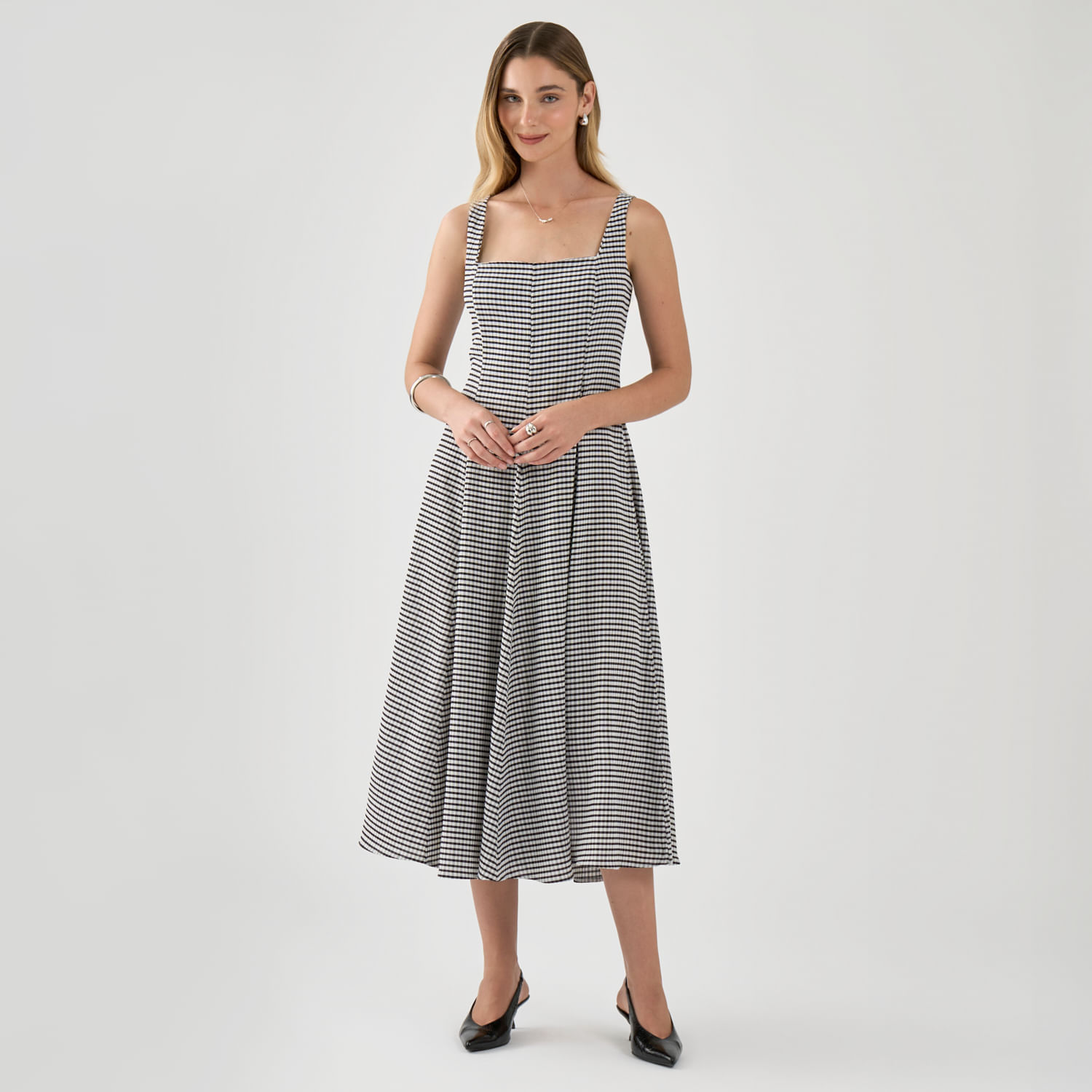 Vestido Midi Mujer Vichy Malabar