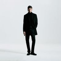 Abrigo Hombre Sfera Solapa Lana-Comfort Negro