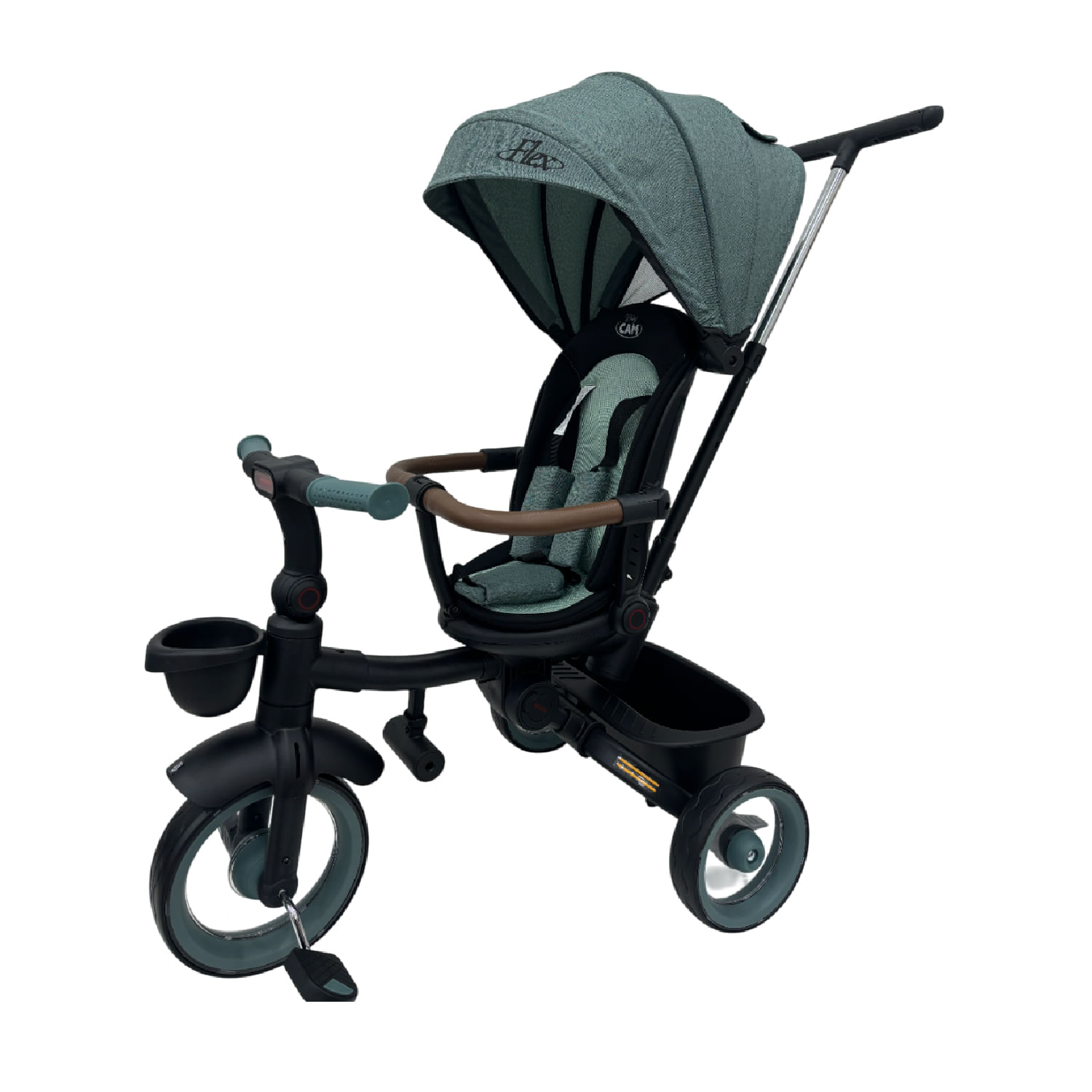 Triciclo flex plegable baby cam verde