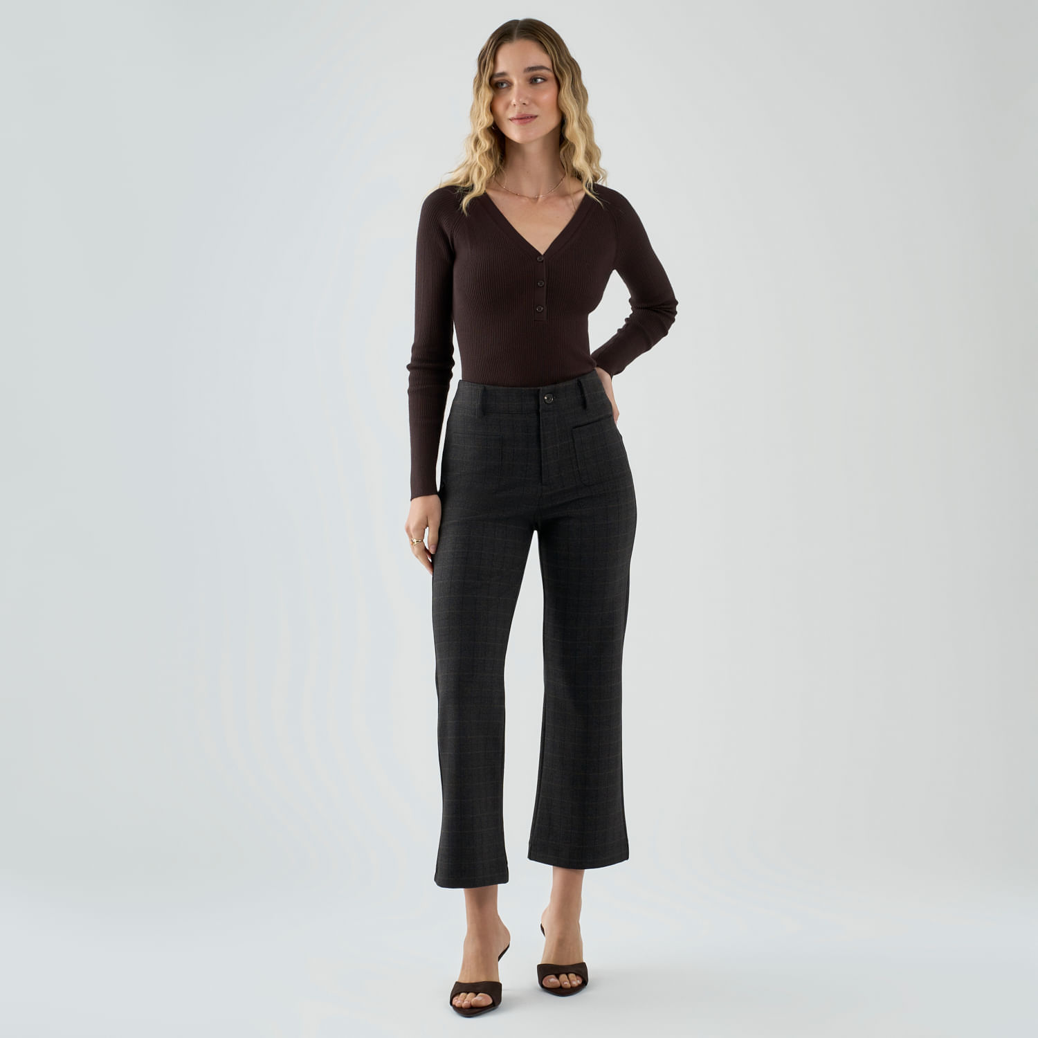 Pantalón Mujer Cuadros Malabar