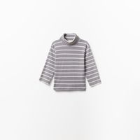 Polo Bebé Niño Sfera Cuello Cisne Rayas Gris Claro