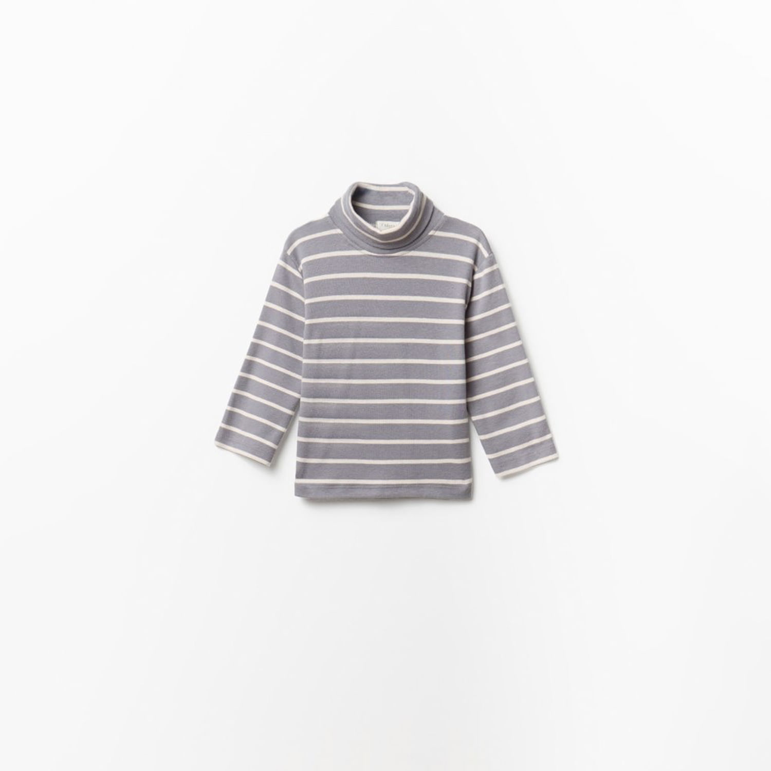 Polo Bebé Niño Sfera Cuello Cisne Rayas Gris Claro