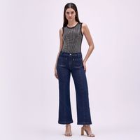 Jean Mujer Bolsillo Symbol Straight