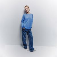 Chompa Mujer Sfera Fino Manga Ranglan Azul