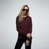 Chompa Mujer Sfera Punto Liso Burdeo