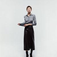 Chompa Mujer Sfera Cuello Polo Gris Claro