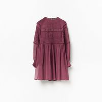 Vestido Corto Mujer Sfera Corto Arandelas Guinda