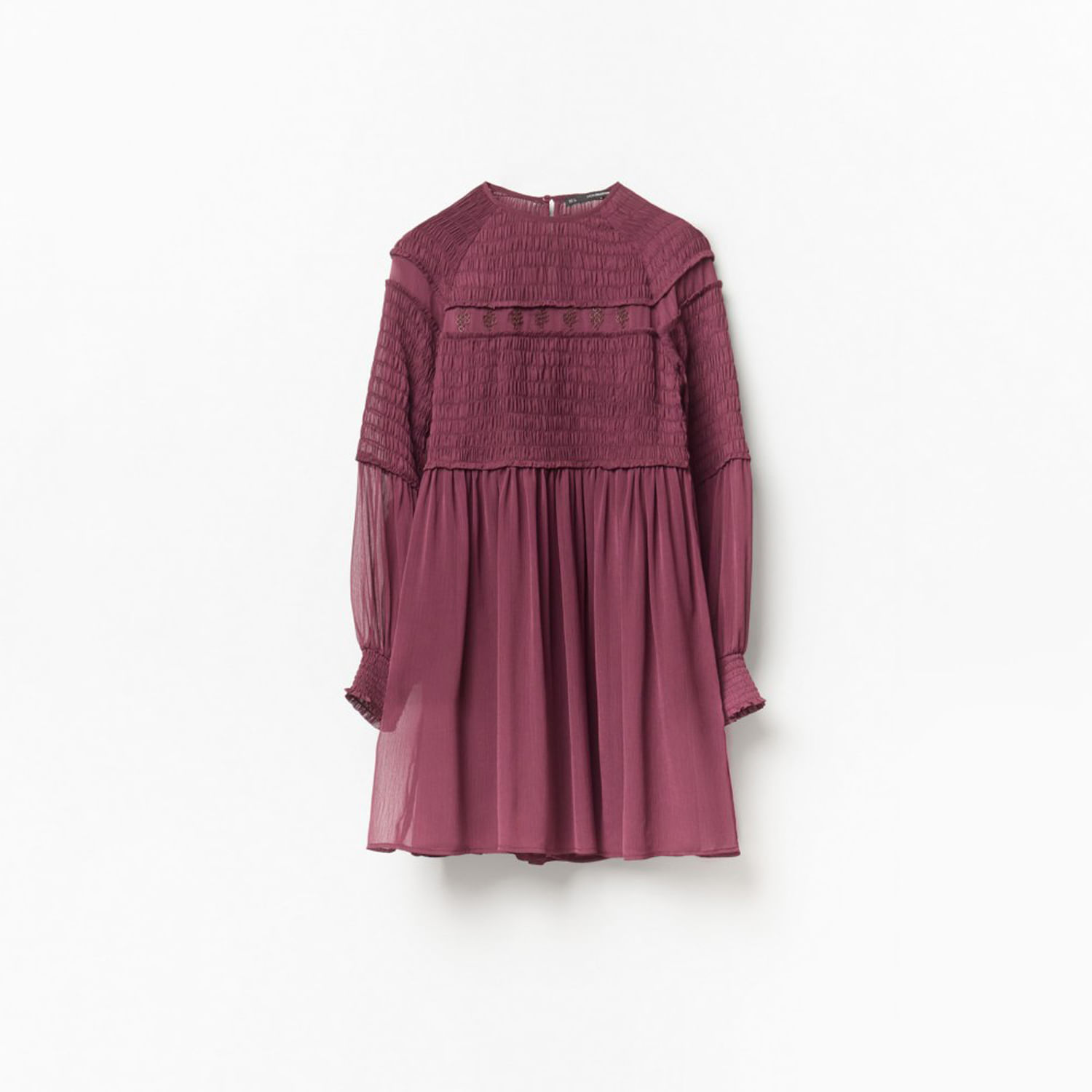 Vestido Corto Mujer Sfera Corto Arandelas Guinda