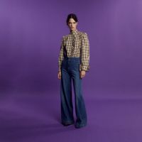 Blusa Mujer Sfera Cuadros Lila
