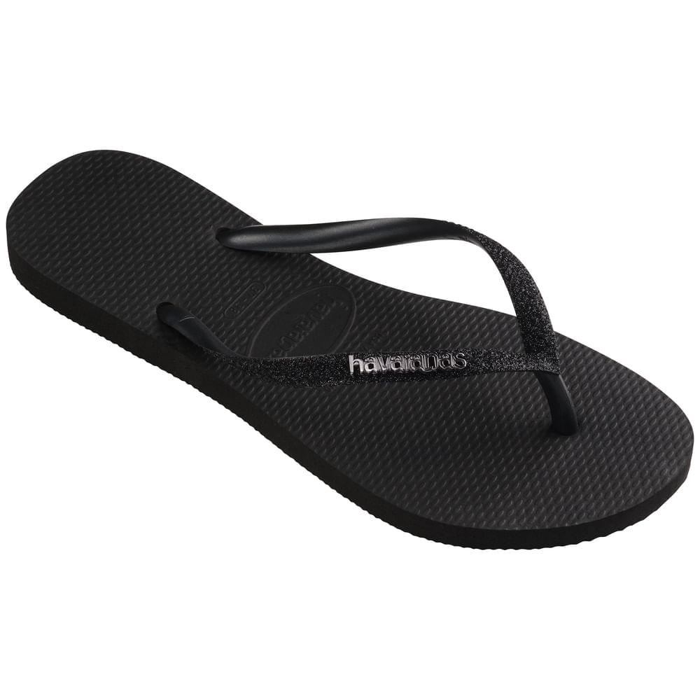Sandalias De Playa Havaianas Mujer Slim Glitter Ii Negro