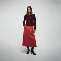 Chompa Mujer Sfera Plisada Lurex Burdeo