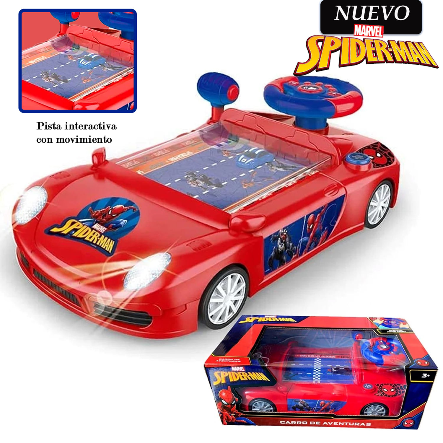 Juguete Coche de Carrera Consola SPIDERMAN con Sonido SPI-001