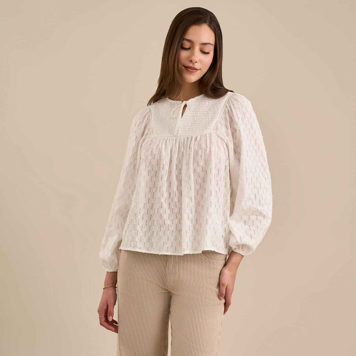 Blusa Mujer Panel Amc Manga Larga