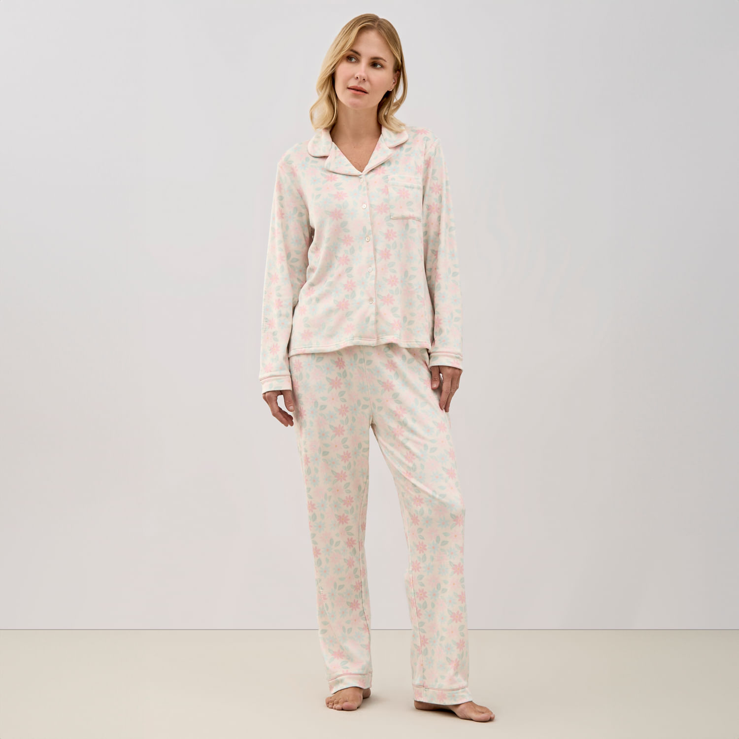 Pijama Mujer Camisera Aop Plush Zafin