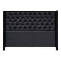 Cabecera De Luxe Capitone Cuero King Negro