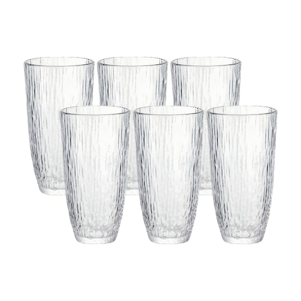 Juego x 6 piezas Vaso Alto Labrado 350ml Y6007