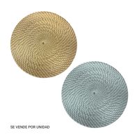 Individual Reversible Circular 34cm Natural/Turq