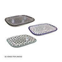 Plato Rectangular Andes 15x10x2cm - Diseño Aleatorio Life Art