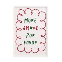 Cuadro Canva More Amore Por Favor 40x60cm con marco Mdf Orange