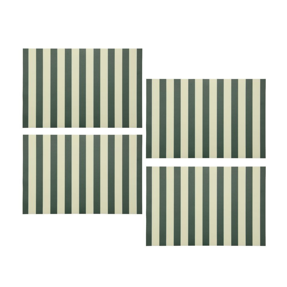 Set x 4 Individuales Rayas Verde 30x45cm Orange