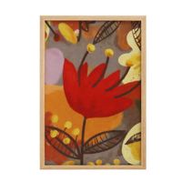 Cuadro Canva Tropycal 4 40x60cm con marco Mdf Orange