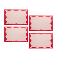 Set x 4 Individuales Onda de color Rojo 30x45cm Orange