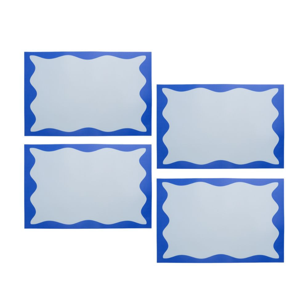 Set x 4 Individuales Onda de color Azul 30x45cm Orange