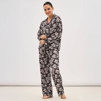 Pijama Mujer Zafin Camisera Rib Manga Larga