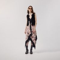 Chompa Mujer Sfera Crochet Tachas Negro