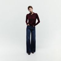 Chompa Mujer Sfera Cuello Polo Burdeo