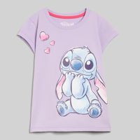 Polo Manga Corta Para Niña Stitch Lls-1241