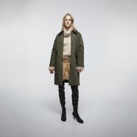 Abrigo Mujer Sfera Acolchado Cuello Contra Khaki