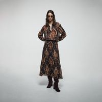 Falda Mujer Sfera Gomas Tul Estampado Manc Mx Marrón