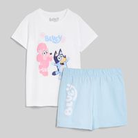 Set Pijama Para Niña Polo Manga Corta + Short Bluey