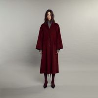 Abrigo Mujer Sfera Trenka Paño Grey Burdeo