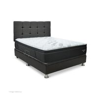Dormitorio Praktibox Laqueado Futurepedic 2 Plazas Cuadros Gris Oscuro