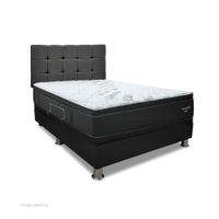 Dormitorio Praktibox Futurepedic 2 Plazas Cuadros Gris Oscuro