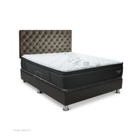 Dormitorio Praktibox Laqueado Futurepedic 1.5 Plazas Capitone Beige Vivid