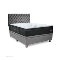 Dormitorio Praktibox Futurepedic Queen Capitone Gris Plata