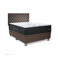 Dormitorio Praktibox Futurepedic 1.5 Plazas Capitone Marron