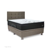 Dormitorio Praktibox Futurepedic 2 Plazas Cuadros Beige Vivid