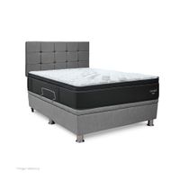 Dormitorio Praktibox Futurepedic 2 Plazas Cuadros Gris Plata