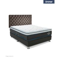 Dormitorio Praktibox Laqueada Pure Fresh Queen Capitone Marron