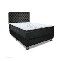 Dormitorio Praktibox Futurepedic 2 Plazas Capitone Gris Oscuro