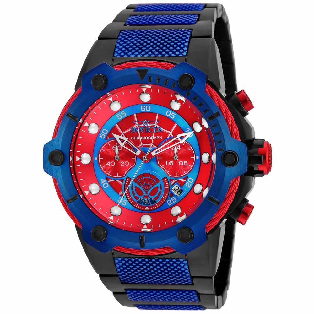 Reloj Invicta Marvel Spiderman 25782 Edición Limitada Acero Inoxidable Negro Azul Rojo